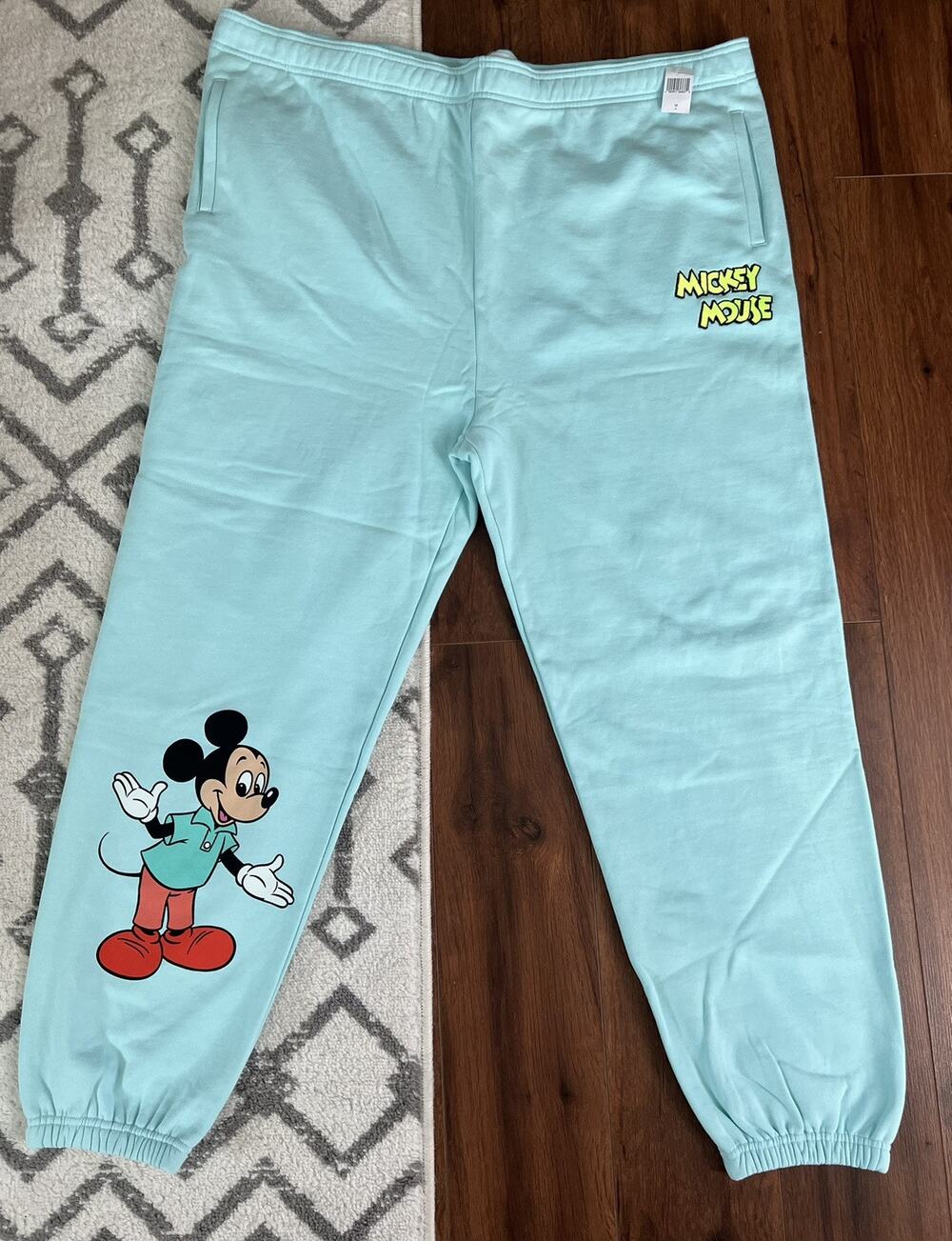 DISNEY MICKEY MOUSE Women's Blue Drawstring Sweatpants Joggers Sz 1X NWT